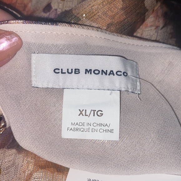 Club Monaco Sunset Floral Kora Cami Chemise Shimmer Size X-Large, NWT - Picture 5 of 9